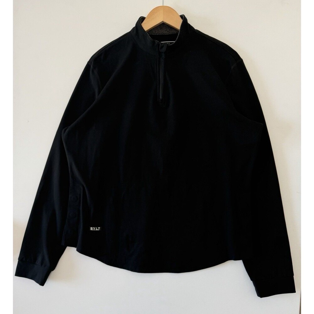 BYLT Elite Fairway Pullover Men's Size XL Black Snap Golf 1/4 Zip Magnets